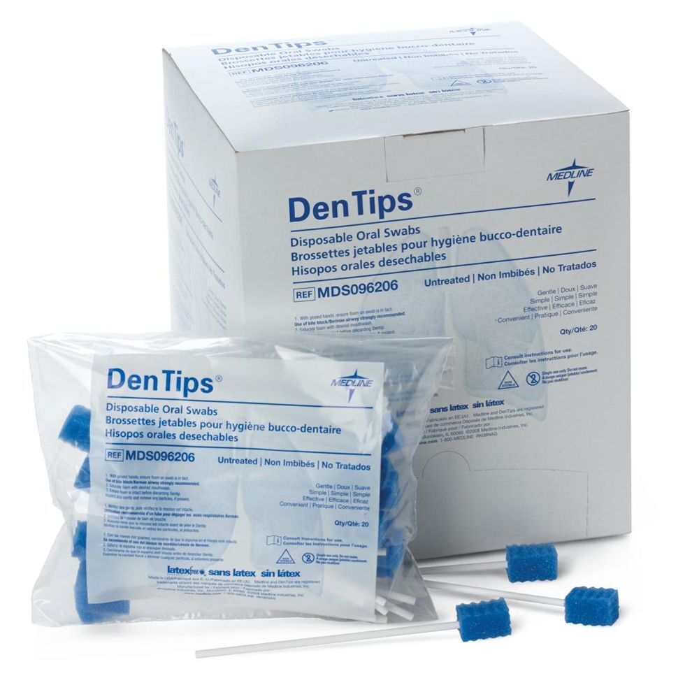 Medline Dentips Disposable Oral Swabs